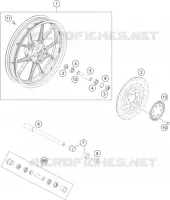 ROUE AVANT pour KTM 200 DUKE WHITE ABS - CKD de 2020