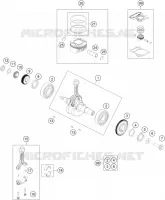 VILEBREQUIN / PISTON pour KTM 200 DUKE WHITE ABS - CKD de 2020