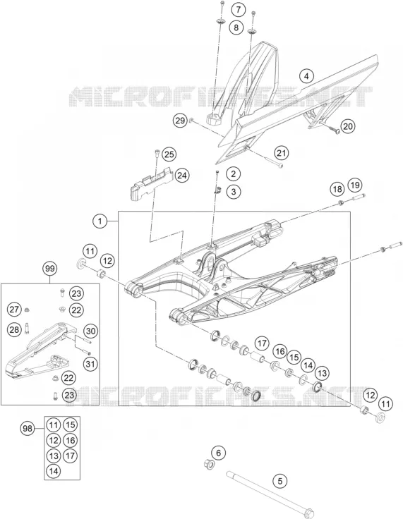 BRAS OSCILLANT  KTM MOTO 125 2021 DUKE  125 DUKE BLACK
