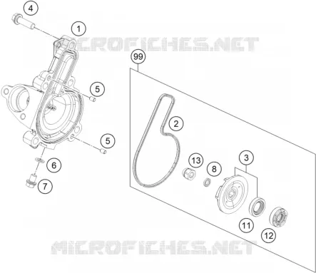 POMPE A EAU KTM MOTO 390 2021 ADVENTURE  390 ADVENTURE ORANGE - CKD