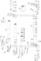FOURCHE / T DE FOURCHE pour KTM 390 ADVENTURE ORANGE - CKD de 2021