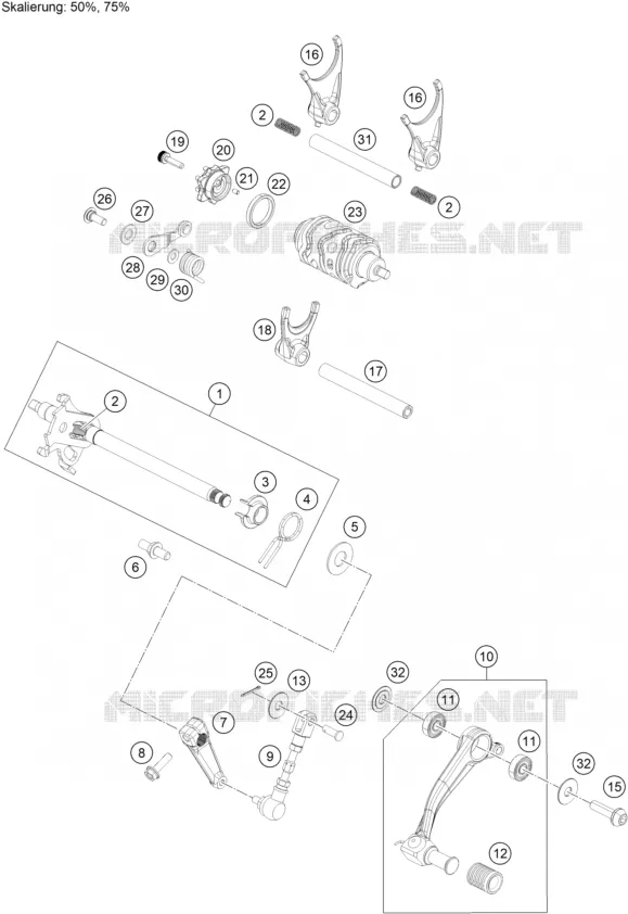 MECANISME DE SELECTION DE VITESSES KTM MOTO 390 2020 ADVENTURE  390 ADVENTURE ORANGE - CKD