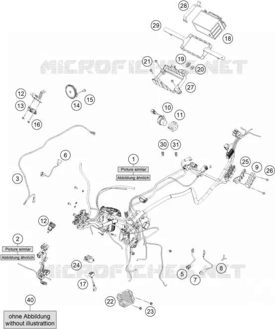 FAISCEAU ELECTRIQUE KTM MOTO 390 2020 ADVENTURE  390 ADVENTURE ORANGE - B.D.