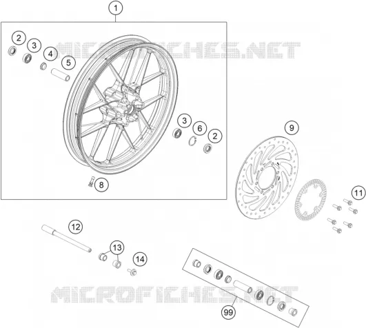 ROUE AVANT KTM MOTO 390 2020 ADVENTURE  390 ADVENTURE WHITE - B.D.