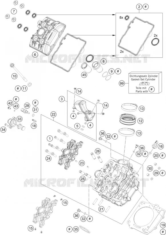 CULASSE AVANT KTM MOTO 1290 2021 SUPER ADVENTURE  1290 SUPER ADVENTURE R OT