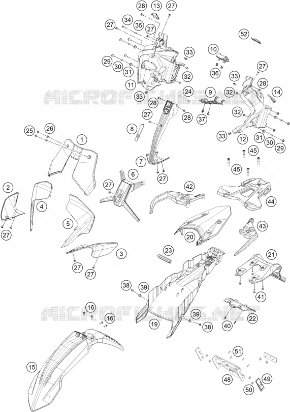 PLASTIQUES KTM MOTO 890 2021 ADVENTURE  890 ADVENTURE R