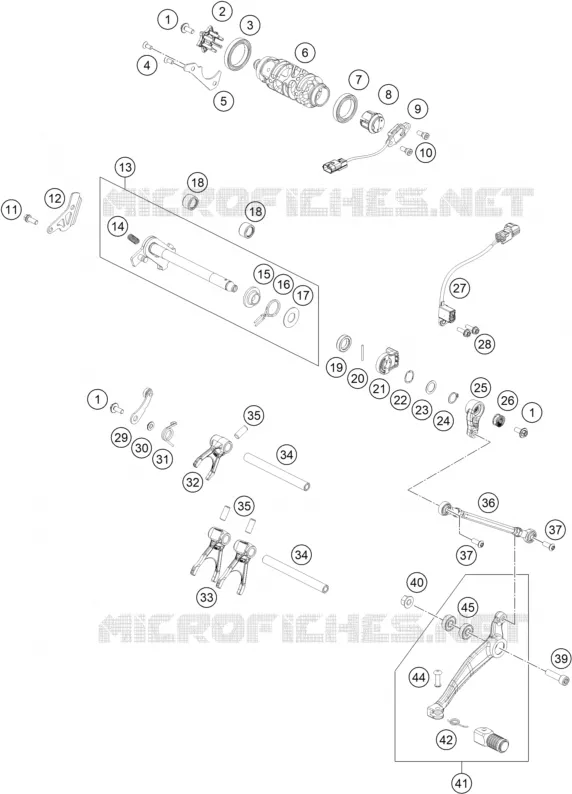 MECANISME DE SELECTION DE VITESSES KTM MOTO 890 2021 ADVENTURE  890 ADVENTURE ORANGE