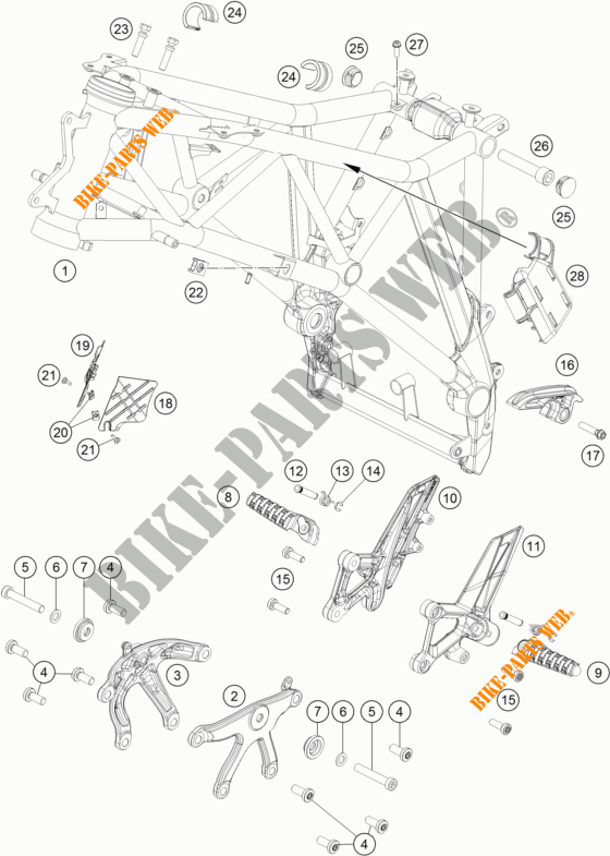 CADRE pour KTM 1290 SUPER DUKE GT GREY de 2017