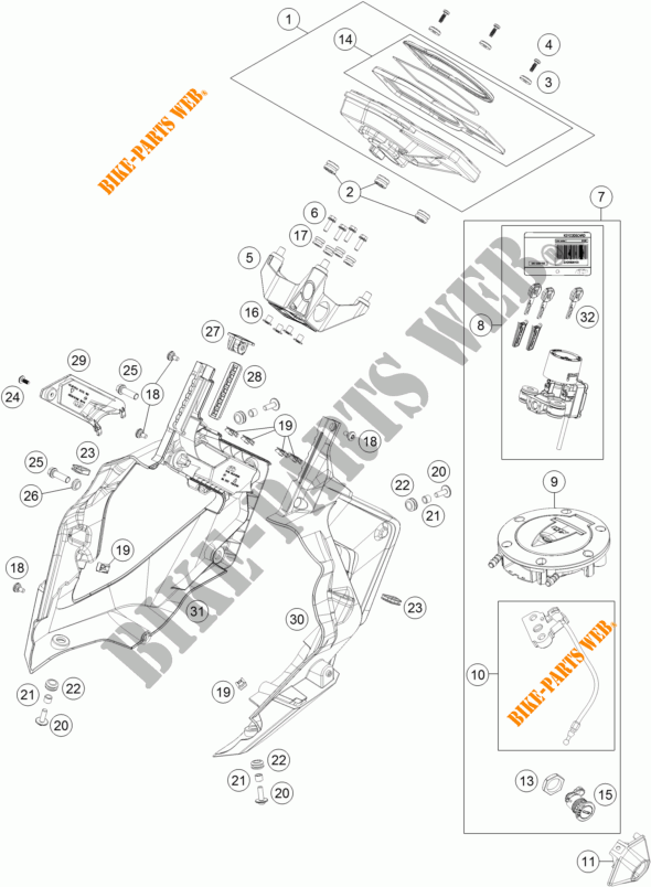 CONTACTEUR A CLE pour KTM 1290 SUPER DUKE GT GREY de 2017