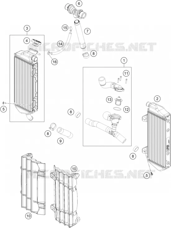 CIRCUIT DE REFROIDISSEMENT KTM MOTO 300 2021 EXC  300 EXC CKD