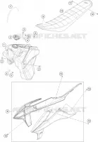 RESERVOIR / SELLE pour KTM 250 EXC-F de 2021