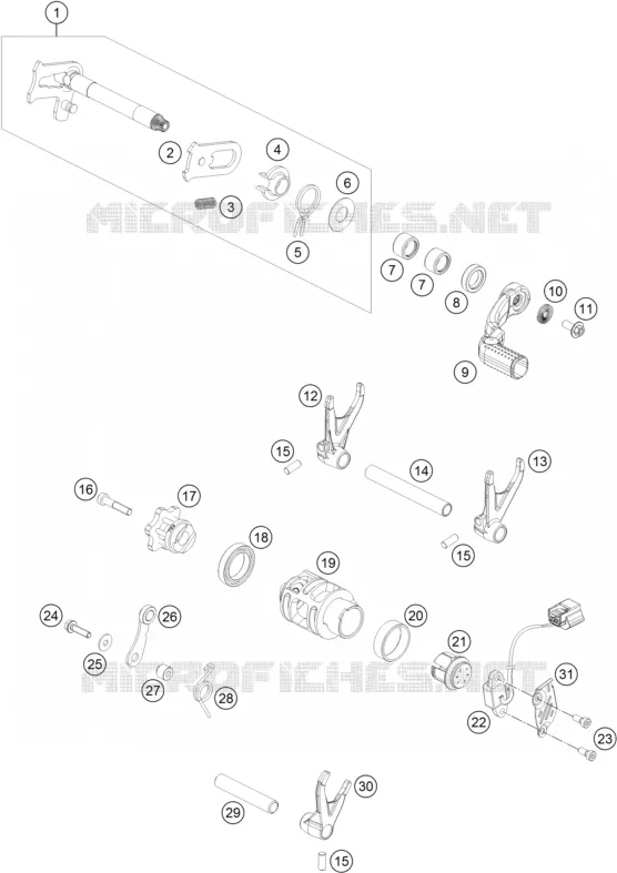 MECANISME DE SELECTION DE VITESSES KTM MOTO 250 2021 SX-F  250 SX-F