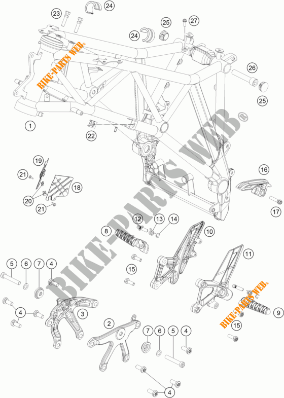 CADRE pour KTM 1290 SUPER DUKE GT GREY de 2017