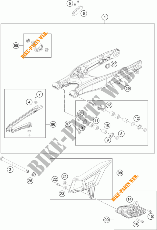 BRAS OSCILLANT  pour KTM 250 EXC-F de 2023