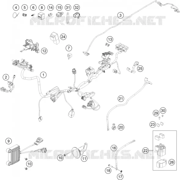 FAISCEAU ELECTRIQUE KTM Moto 450 2023 EXC-F  450 EXC-F SIX DAYS