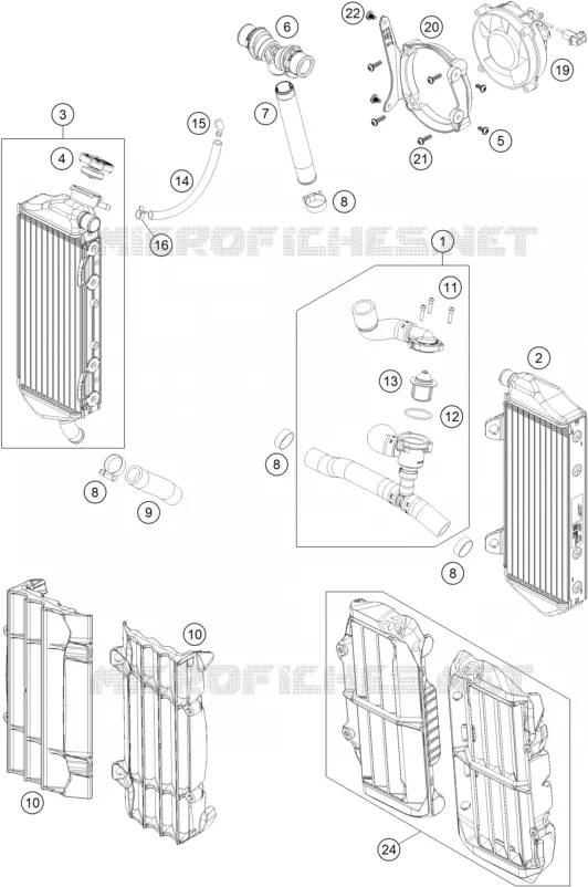 CIRCUIT DE REFROIDISSEMENT KTM Moto 300 2023 EXC  300 EXC