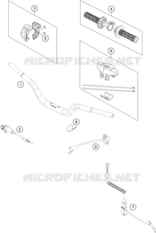 GUIDON / COMMANDES KTM Moto 50 2023 SX  50 SX MINI