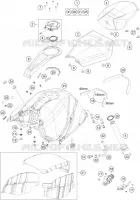 RESERVOIR / SELLE pour KTM 1290 SUPER DUKE R orange de 2022