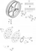 ROUE AVANT pour KTM 1290 SUPER DUKE R orange de 2022