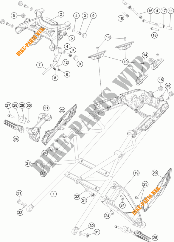 BOUCLE ARRIERE pour KTM 1290 SUPER DUKE GT GREY de 2017