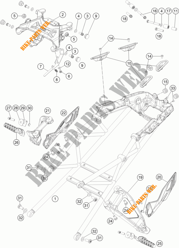 BOUCLE ARRIERE pour KTM 1290 SUPER DUKE GT ORANGE de 2017