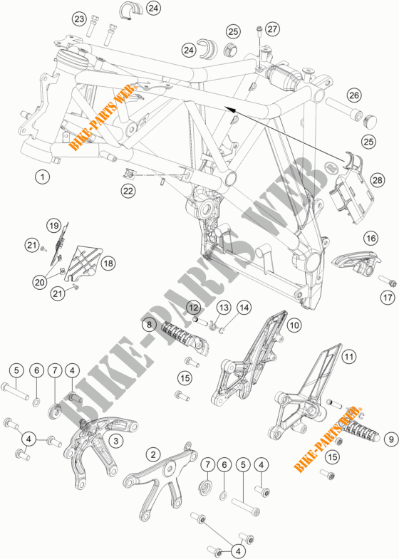 CADRE pour KTM 1290 SUPER DUKE GT ORANGE de 2017