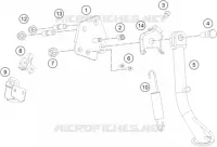 BEQUILLE LATERALE / CENTRALE pour KTM RC 200 silver ABS de 2022