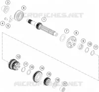 BOITE DE VITESSES   ARBRE PRIMAIRE pour KTM RC 200 silver ABS de 2022