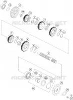 BOITE DE VITESSES   ARBRE SECONDAIRE pour KTM RC 200 silver ABS de 2022