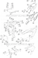 CACHES LATERAUX pour KTM RC 200 silver ABS de 2022