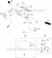 GUIDON / COMMANDES pour KTM RC 200 silver ABS de 2022