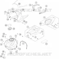 RESERVOIR / SELLE pour KTM RC 200 silver ABS de 2022