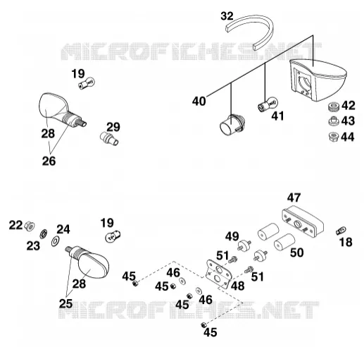 PHARE / FEU ARRIERE KTM MOTO 640 2000 DUKE  640 DUKE II