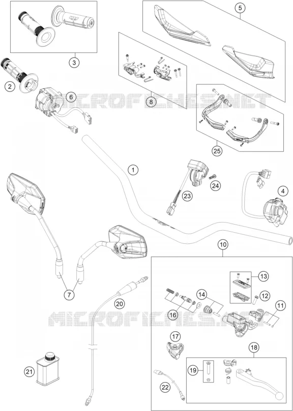 GUIDON / COMMANDES KTM MOTO 690 2022 SMC  690 SMC R