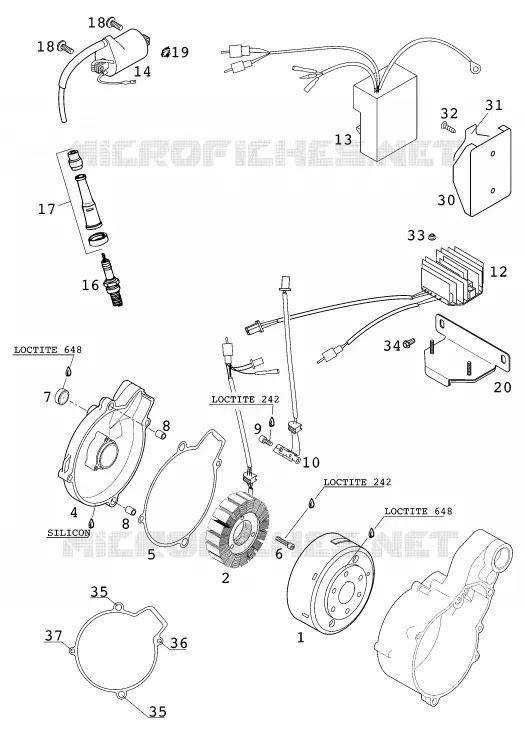 ALLUMAGE KTM MOTO 640 2000 DUKE  640 DUKE II LIME