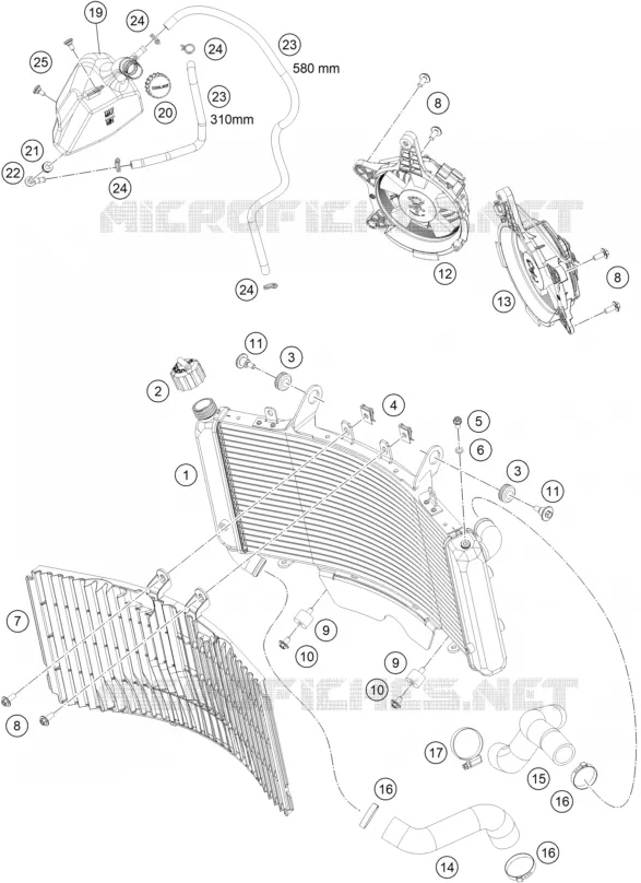 CIRCUIT DE REFROIDISSEMENT KTM MOTO 890 2022 ADVENTURE  890 ADVENTURE L A2 orange