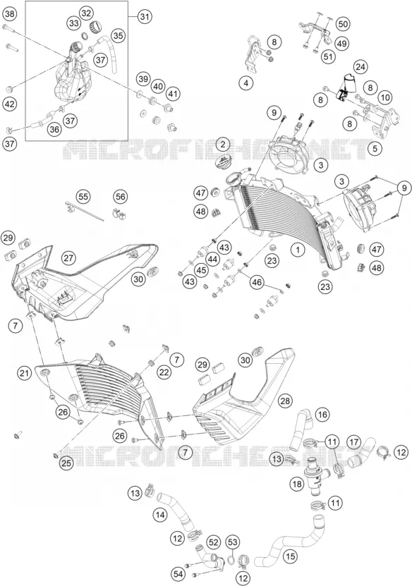 CIRCUIT DE REFROIDISSEMENT KTM MOTO 250 2022 ADVENTURE  250 ADVENTURE orange