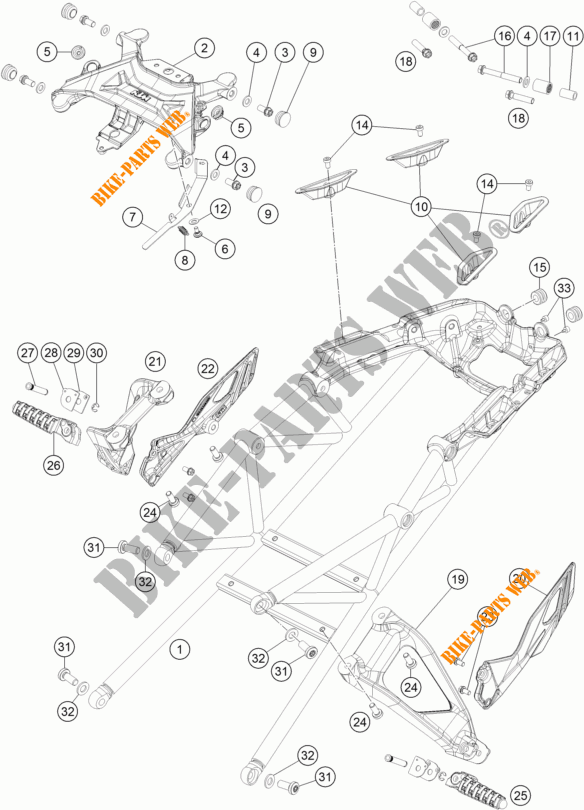 BOUCLE ARRIERE pour KTM 1290 SUPER DUKE GT GREY de 2017