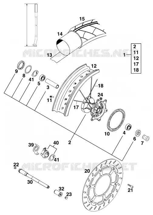 ROUE AVANT KTM MOTO 640 1998 DUKE  640 DUKE-E