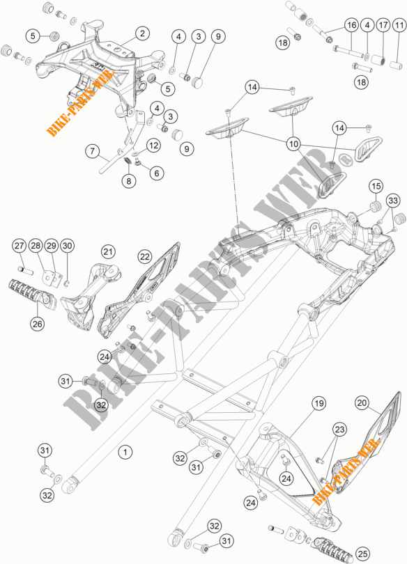 BOUCLE ARRIERE pour KTM 1290 SUPER DUKE GT ORANGE ABS de 2016