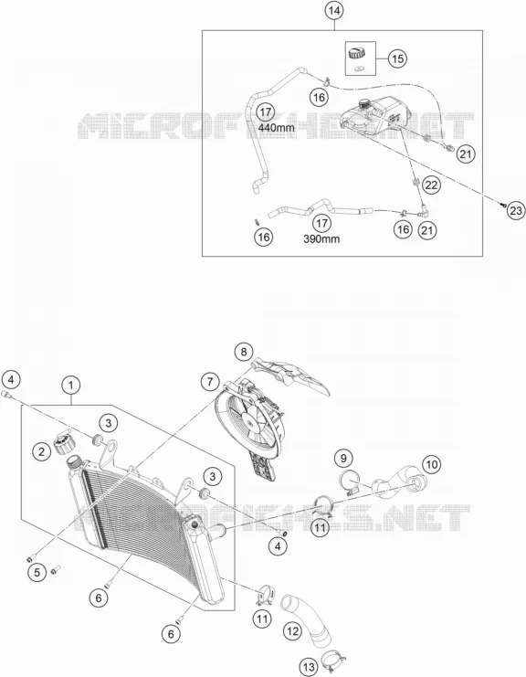 CIRCUIT DE REFROIDISSEMENT KTM MOTO 790 2018 DUKE  790 DUKE BLACK