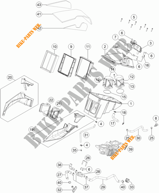 FILTRE A AIR pour KTM 1290 SUPER DUKE GT GREY ABS de 2016