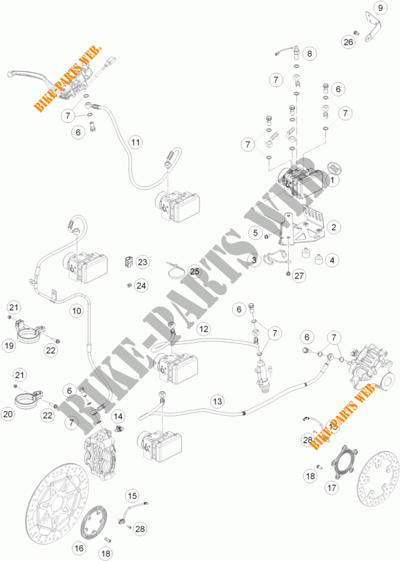 SYSTEME DE FREIN ABS pour KTM 690 DUKE R ABS de 2015