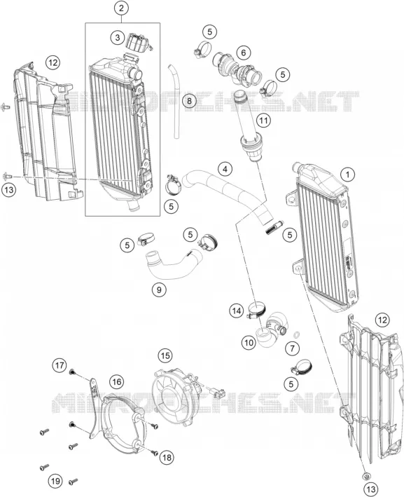 CIRCUIT DE REFROIDISSEMENT KTM Moto 300 2024 EXC  300 EXC HARDENDURO