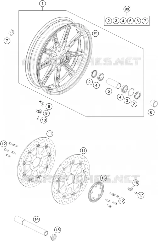 ROUE AVANT KTM Moto 1300 2023 Brabus  BRABUS 1300 R black