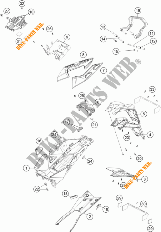 GARDE BOUE ARRIERE / BAVETTE pour KTM 1290 SUPER DUKE GT ORANGE ABS de 2016