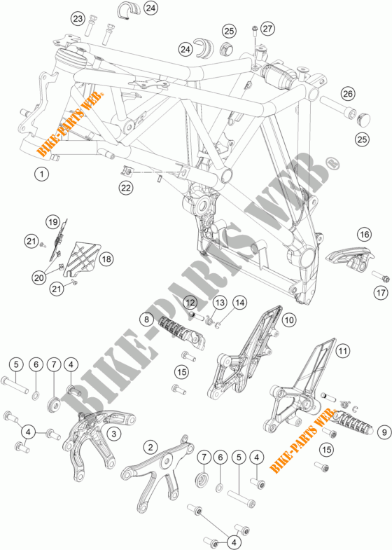 CADRE pour KTM 1290 SUPER DUKE GT GREY ABS de 2016