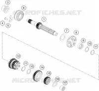 BOITE DE VITESSES   ARBRE PRIMAIRE pour KTM RC 125 GP orange de 2023