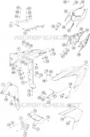 CACHES LATERAUX pour KTM RC 125 GP orange de 2023