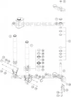 FOURCHE / T DE FOURCHE pour KTM RC 125 GP orange de 2023